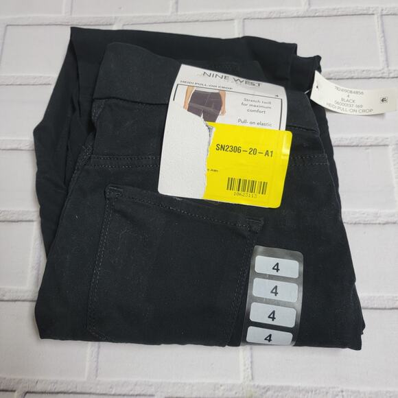 Nine West Heidi Pull-On Crop Jeans Pants Black Women's Size 4 - Picture 3 of 8